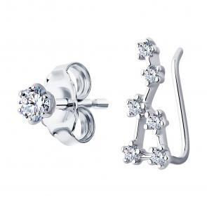 Серебряные серьги SOKOLOV с фианитом 94025895-91 фото