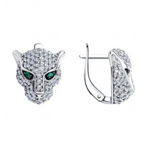 Серебряные серьги SOKOLOV с фианитом 94025897-91 фото