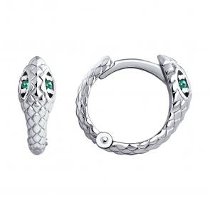 Серебряные серьги SOKOLOV с фианитом 94025900 фото