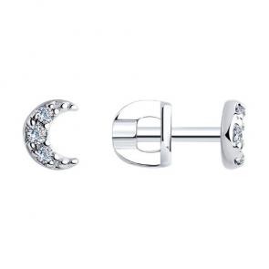 Серебряные серьги SOKOLOV с фианитом 94025912 фото