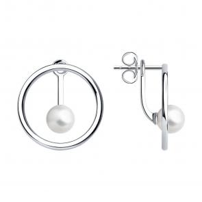Серебряные серьги SOKOLOV с жемчугом 94025920-91 фото