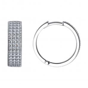 Серебряные серьги SOKOLOV с фианитом 94025922-91 фото