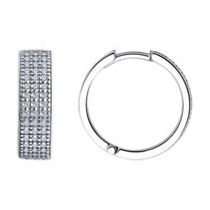 Серебряные серьги SOKOLOV с фианитом 94025922 фото