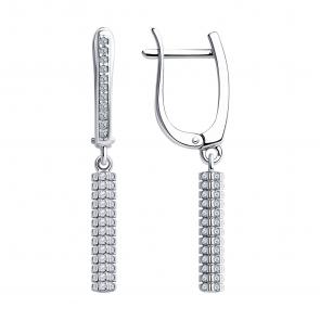 Серебряные серьги SOKOLOV с фианитом 94025931 фото