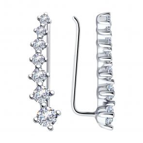 Серебряные серьги SOKOLOV с фианитом 94025939-91 фото