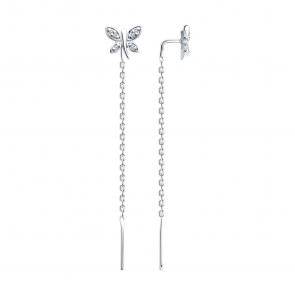 Серебряные серьги SOKOLOV с фианитом 94025941-91 фото