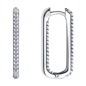 Серебряные серьги SOKOLOV с фианитом 94025942-91 фото