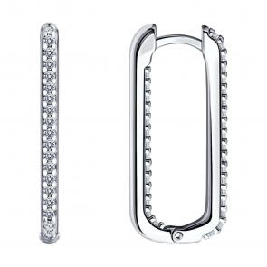 Серебряные серьги SOKOLOV с фианитом 94025942 фото