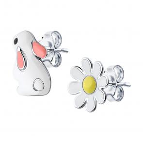 Серебряные серьги SOKOLOV с эмалью 94025944-91 фото