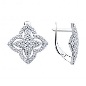 Серебряные серьги SOKOLOV с фианитом 94025946-91 фото