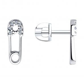 Серебряные серьги SOKOLOV с фианитом 94025954 фото