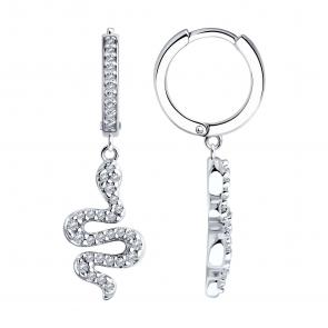 Серебряные серьги SOKOLOV с фианитом 94025955 фото