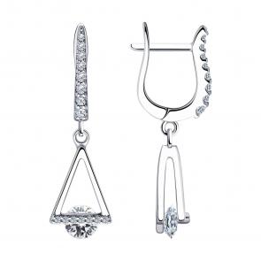 Серебряные серьги SOKOLOV с фианитом 94025962 фото