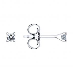 Серебряные серьги SOKOLOV с фианитом 94025989-91 фото