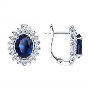 Серебряные серьги SOKOLOV с фианитом 94025993 фото