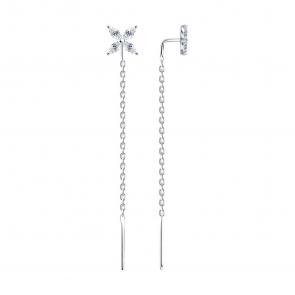 Серебряные серьги SOKOLOV с фианитом 94025995-91 фото