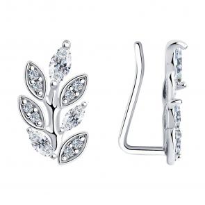 Серебряные серьги SOKOLOV с фианитом 94025999 фото