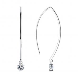 Серебряные серьги SOKOLOV с фианитом 94026011-91 фото