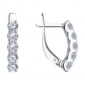 Серебряные серьги SOKOLOV с фианитом 94026015-91 фото