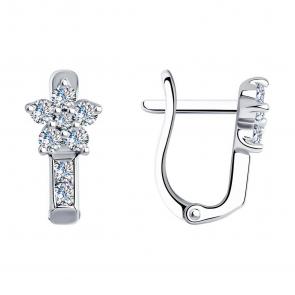 Серебряные серьги SOKOLOV с фианитом 94026033-91 фото