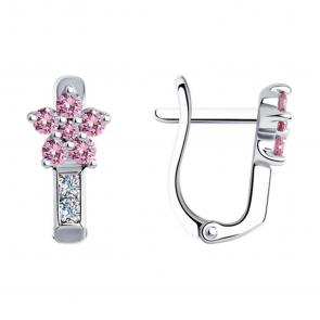 Серебряные серьги SOKOLOV с фианитом 94026034-91 фото