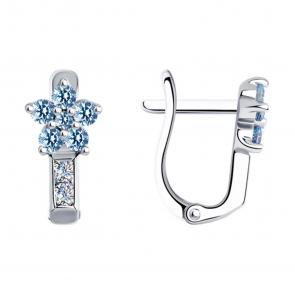 Серебряные серьги SOKOLOV с фианитом 94026036-91 фото