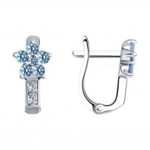 Серебряные серьги SOKOLOV с фианитом 94026036 фото