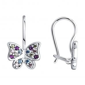 Серебряные серьги SOKOLOV с фианитом 94026038-91 фото