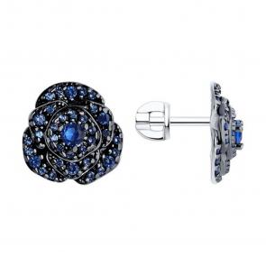 Серебряные серьги SOKOLOV с фианитом 94026053 фото