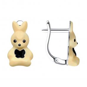 Серебряные серьги SOKOLOV с эмалью 94026060 фото