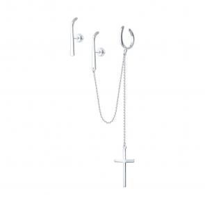 Серебряные серьги-кресты SKLV 94026071 фото