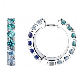 Серебряные серьги SOKOLOV с фианитом 94026082 фото