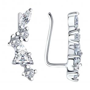 Серебряные серьги SOKOLOV с фианитом 94026084-91 фото