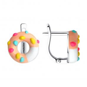 Серебряные серьги SOKOLOV с эмалью 94026102-91 фото