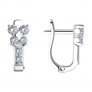 Серебряные серьги SOKOLOV с фианитом 94026109-91 фото