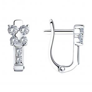 Серебряные серьги SOKOLOV с фианитом 94026109 фото