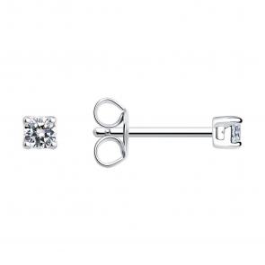 Серебряные серьги SOKOLOV с фианитом 94026196-91 фото