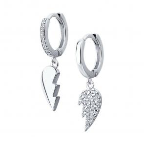Серебряные серьги SOKOLOV с фианитом 94026200-91 фото