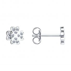 Серебряные серьги SOKOLOV с фианитом 94026201-91 фото