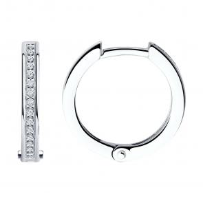 Серебряные серьги SOKOLOV с фианитом 94026204-91 фото