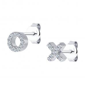 Серебряные серьги SOKOLOV с фианитом 94026214-91 фото