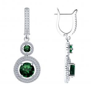 Серебряные серьги SOKOLOV с фианитом 94026223-91 фото