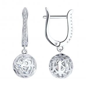 Серебряные серьги SOKOLOV с фианитом 94026225-91 фото