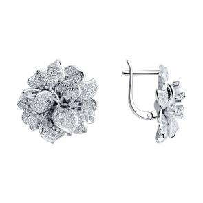 Серебряные серьги SOKOLOV с фианитом 94026227-91 фото