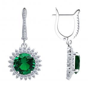 Серебряные серьги SOKOLOV с фианитом 94026230-91 фото