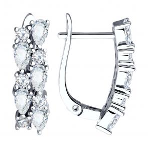 Серебряные серьги SOKOLOV с фианитом 94026231-91 фото