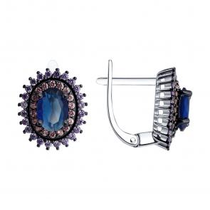 Серебряные серьги SOKOLOV с фианитом 94026254-91 фото