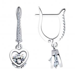 Серебряные серьги SOKOLOV с фианитом 94026265-91 фото