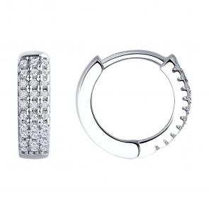 Серебряные серьги SOKOLOV с фианитом 94026279-91 фото