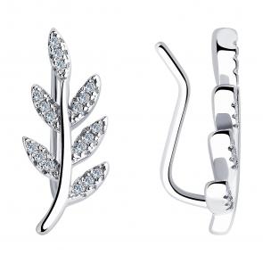 Серебряные серьги SOKOLOV с фианитом 94026281-91 фото